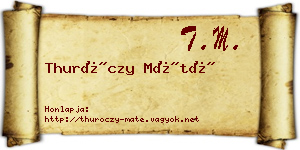 Thuróczy Máté névjegykártya