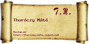 Thuróczy Máté névjegykártya