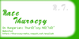 mate thuroczy business card